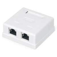 Розетка RJ-45, накладная, белая, 2 порта