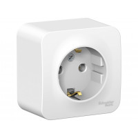 Розетка 1-местная накладная с заземлением без шторок белая Schneider Electric BLANCA BLNRA010111