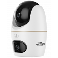 Поворотная PTZ камера (помещение) Dahua Hero Dual D1 DH-IPC-H3DP-3F-0360B, IP, 3 + 3 Mpx, без zoom, ИК подсветка до 30 м, 5V, слот microSD, Wi-Fi